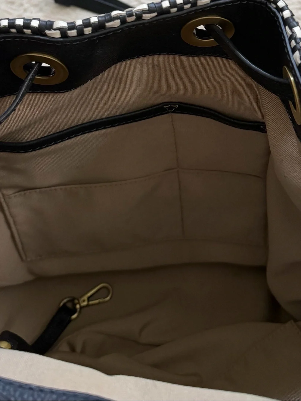 Michael Kors Medium Junie Woven Leather Backpack